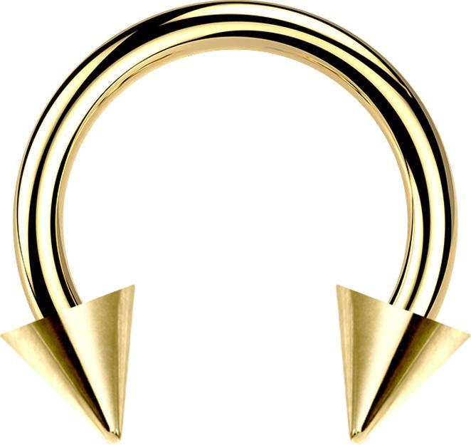 Star Piercing Circular Barbell vergoldet mit zwei Cones (ohne Messing, Chirurgenstahl 316L)