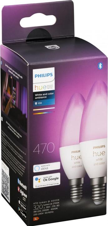 Immagine prodotto Philips Hue White & Color BT (E14, 5.30 W, 470 lm, 2 x, G)