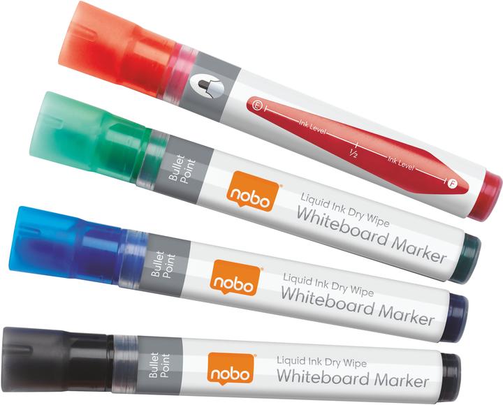Nobo 1902408 Marcatore per lavagna bianca (Multicolore, 3 mm, 4 x)