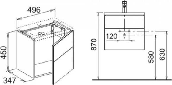 Produktbild Keuco Waschtischunterbau ROYAL REFLEX 496x450x347mm Ans li ant (49.5 x 35 x 45 cm)