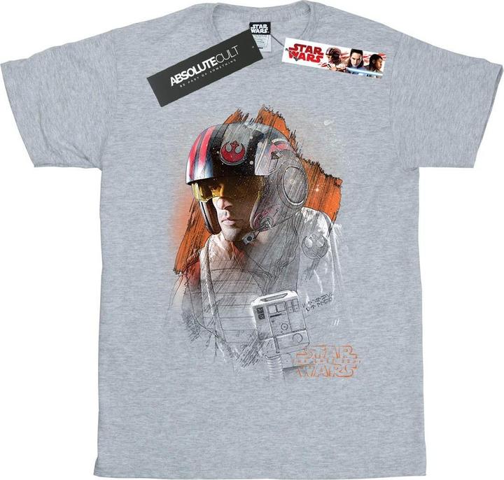 Actual product image Star Wars Boys The Last Jedi Poe Dameron Brushed T-Shirt (116)