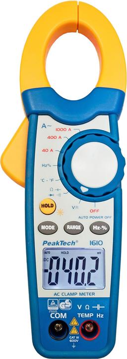 Immagine prodotto Peaktech Pinza amperometrica 1000A AC e multimetro digitale P1610 (CAT III 600V)