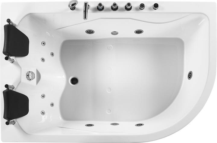 Image du produit Beliani Baignoire à hydromassage blanche modèle d'angle avec LED 180 x 120 cm à droite CALAMA (437 l, 180 cm, 120 cm)