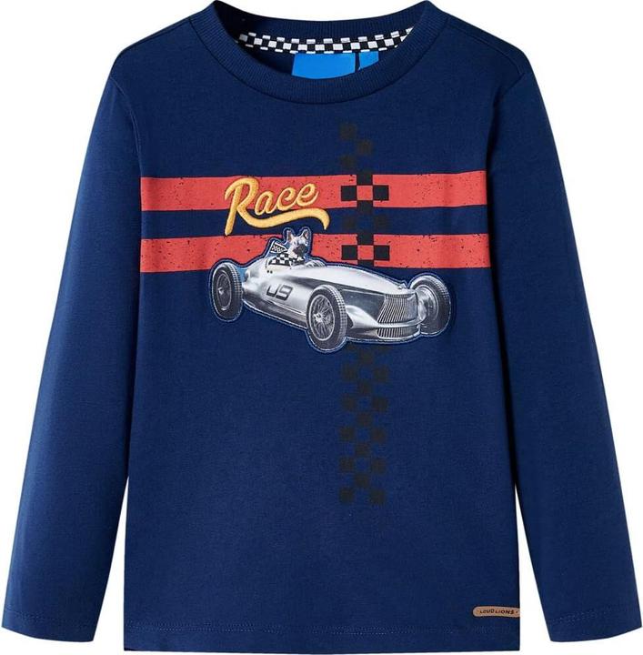 VidaXL Kinder-Langarmshirt Marineblau 128,Material: 100 (128)