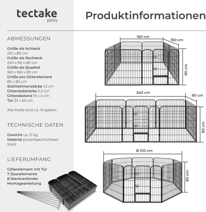 Produktbild tectake Welpenauslaufstall