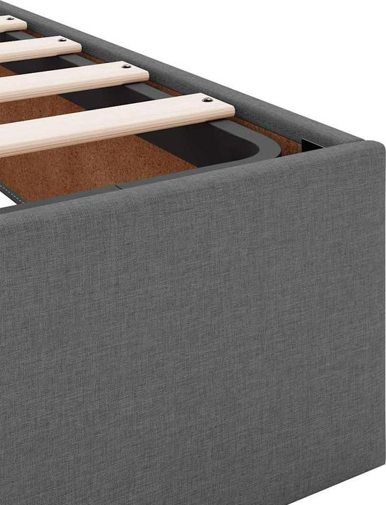 Actual product image VidaXL Ottoman bed with mattress dark grey 160x200 cm fabric (160 x 200 cm)