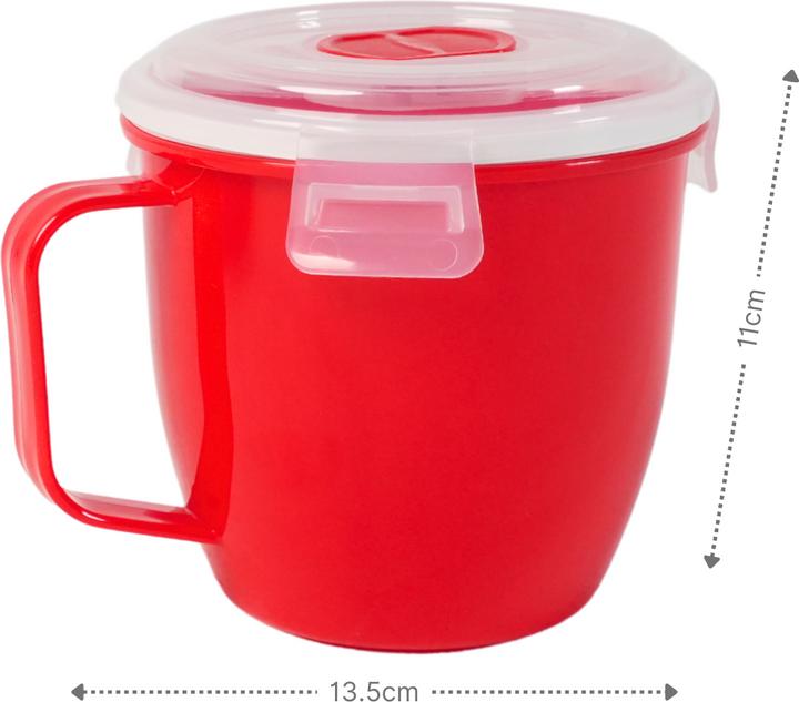 Actual product image Hobby Mikrowellen-Tasse mit Henkel Mikrowellen-Becher Lunchbecher Suppen-Mug (620 ml, 1 x)