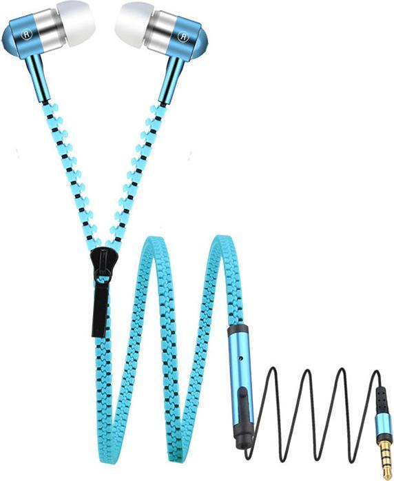Produktbild Hermex In Ear ZIPPER Headset mit Fernbedienung BLAU für alle Android Smartphones (Kabelgebunden)