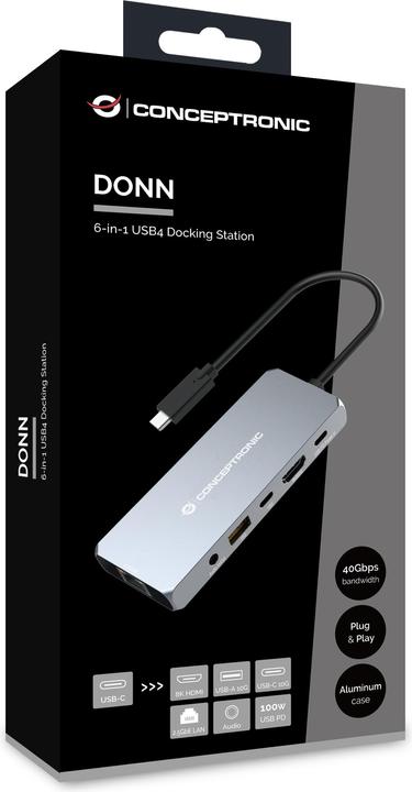 Produktbild Conceptronic Dock USB-C->HDMI,2.5GbE,USBC/3.0,100WPD0.18m gr (USB-C, 1 Ports)