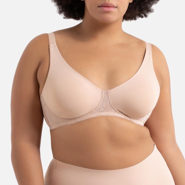 Image du produit La Redoute Collections Soutien-gorge minimiseur en microfibre et dentelle (80 D)