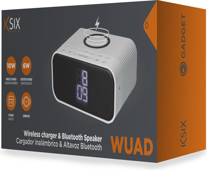 Produktbild KSIX Wuad Alarm Clock Wireless Charger 10w Bluetooth Speaker Fm Radio