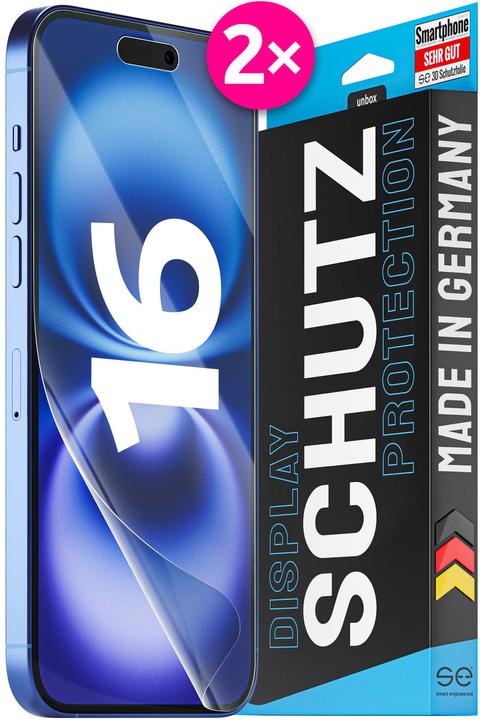 Produktbild Smart Engineered 2x3D Screen Protector for iPhone 16 transparent (2 Stück, Apple iPhone 16)
