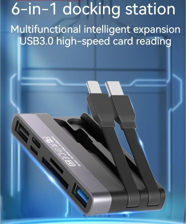 Actual product image PowerGuard 6-in-1 Multifunction Card Reader Photo USB 3.0 Adapter Lightning & Type-C
