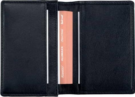 Image du produit Porte-cartes de visite, cuir, noir avec 3 compartiments pour un total d'environ 30 cartes de visite