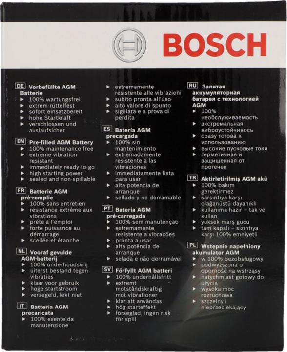 Valori nutrizionali e ingredienti Bosch Automotive Batteria per moto al GEL (12 V, 12 Ah, 200 A)