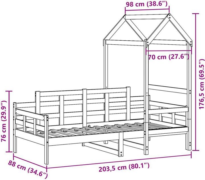 Produktbild VidaXL Tagesbett mit Dach (80 x 200 cm)