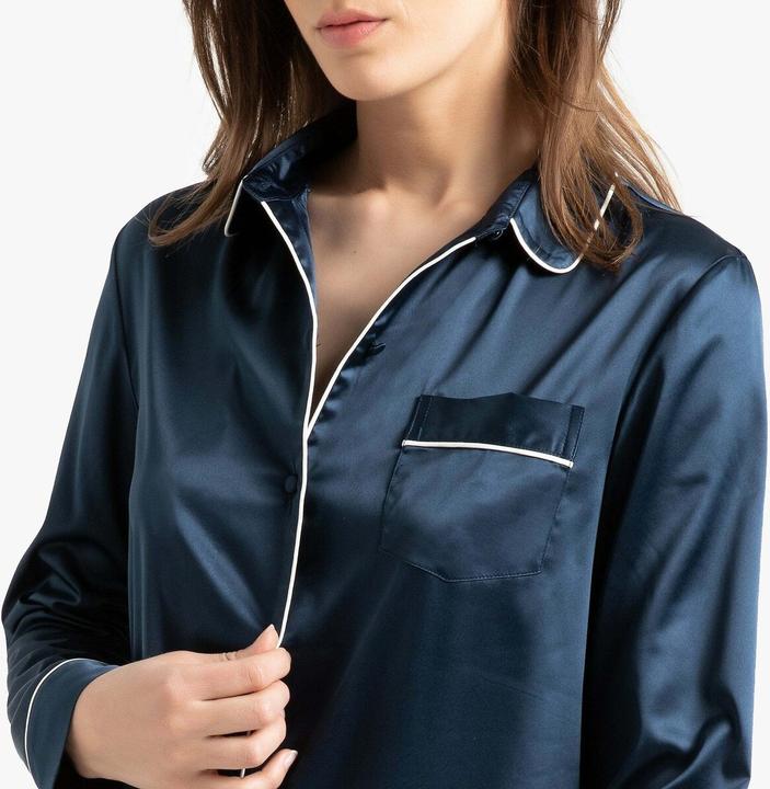 Image du produit La Redoute Collections Chemise de nuit à manches longues en satin (44)