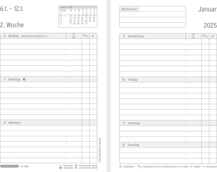 Produktbild Chronoplan Buchkalender (9.5 x 14 cm, Deutsch)