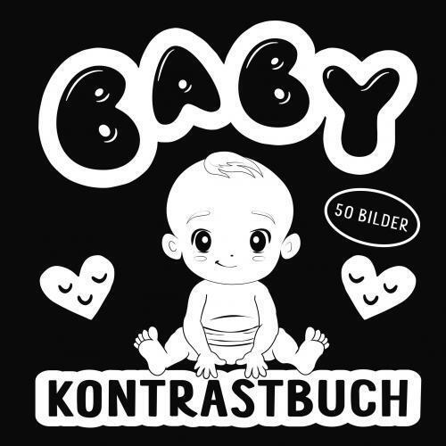 Produktbild Kontrastbuch Baby - Schwarz Weiss Buch mit 50 niedlichen Bildern