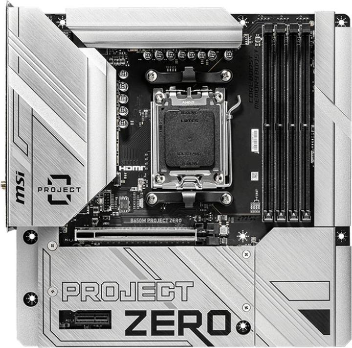 Immagine prodotto MSI B650M PROJECT ZERO (B650,AM5,mATX,DDR5) (AM5, AMD B650, mATX)
