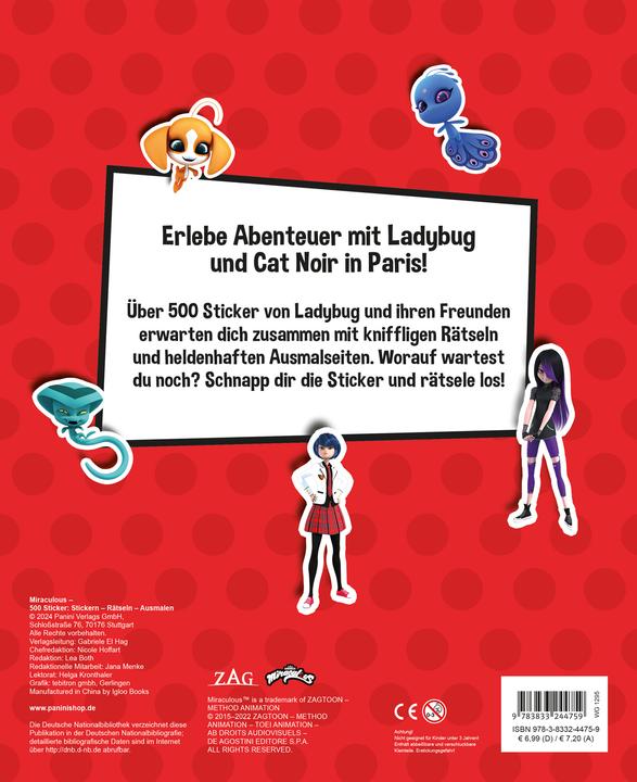 Actual product image Panini Miraculous 500 stickers - pad with 8 sticker pages (500 pcs.)