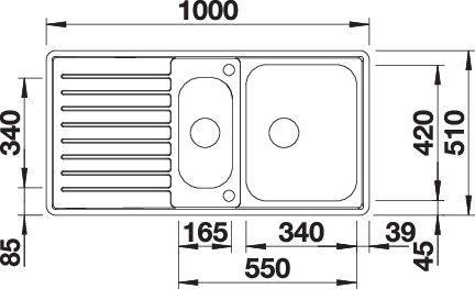 Actual product image Blanco Classic Pro 6 S-IF (Top-mounted sink, 100 cm, 51 cm)