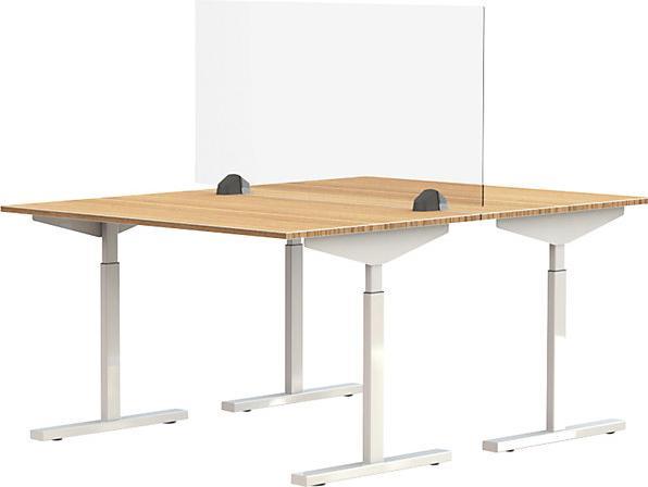 Image du produit smiT Séparateur de table pour poste de travail double, verre acrylique et
