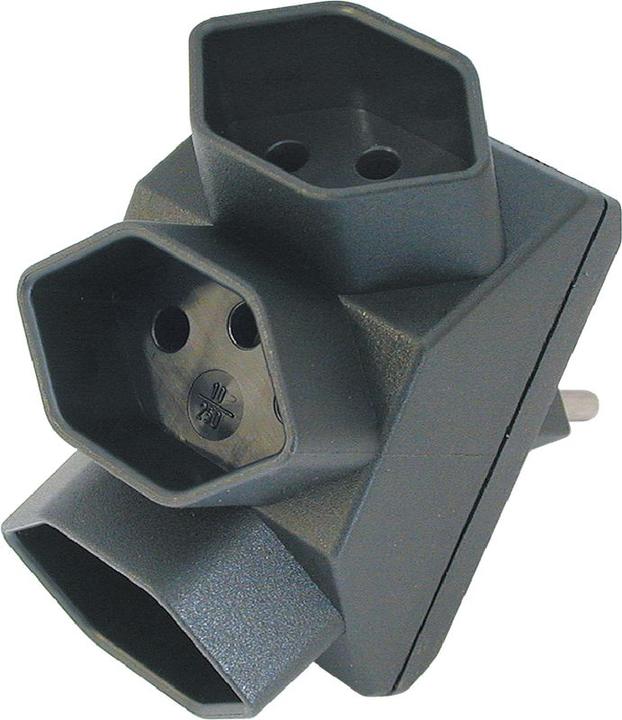 Produktbild Steffen Abzweigstecker 3xT13 KS schwarz (Typ 13, 3 x)