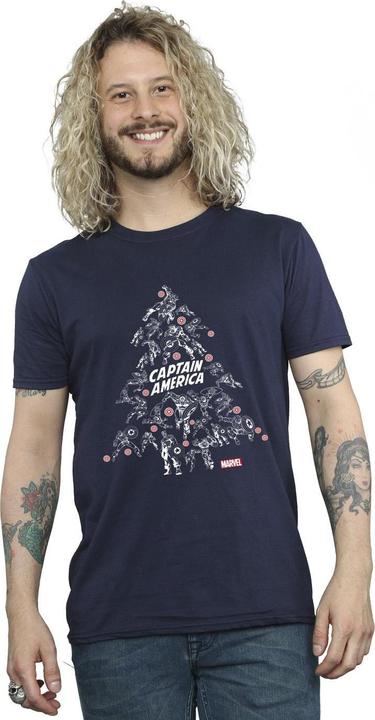 Immagine prodotto Captain America Christmas Tree Maglietta Uomo (S)