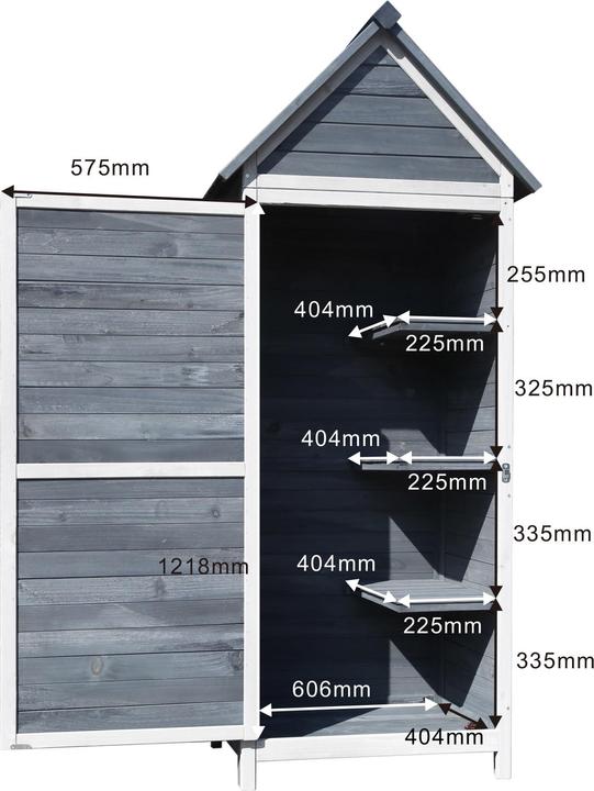 Image du produit Wiltec Armoire de jardin 77x53x179cm gris Armoire à outils Armoire à outils Jardin