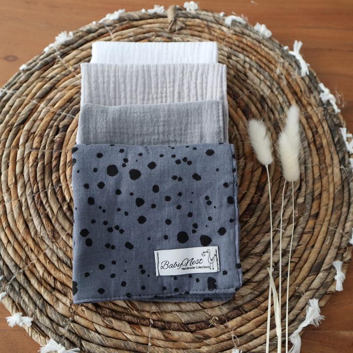 Image du produit Baby-Nest Lot de 4 mousselines de qualité supérieure Stones