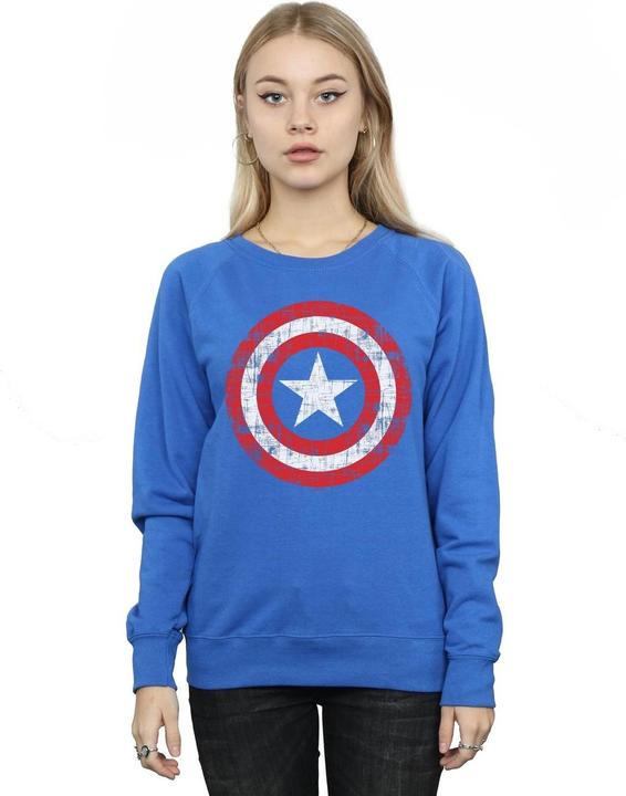 Produktbild Avengers Captain America Scratched Shield Sweatshirt (S)