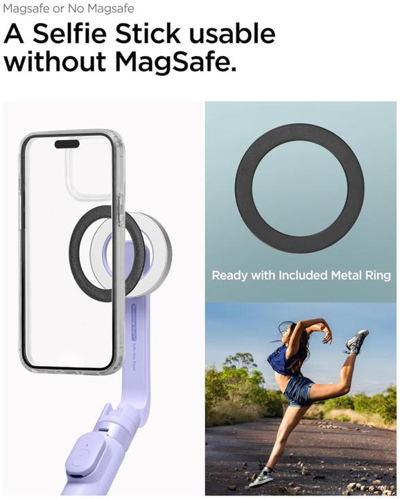 Image du produit Spigen S571W Canne à selfie Bluetooth MagSafe avec trépied - Violet