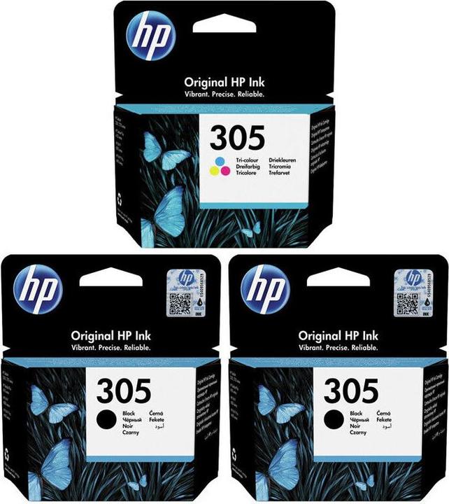 Actual product image HP 305 Tinte Patronen 3x Original DeskJet Plus 4110 4120 4122 4130 4134 4155 Set