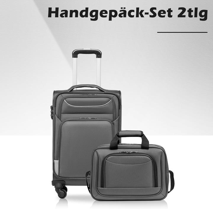 Produktbild Coolife 2-teiliges Handgepäck-Kofferset (38 l, M (50 - 90l))