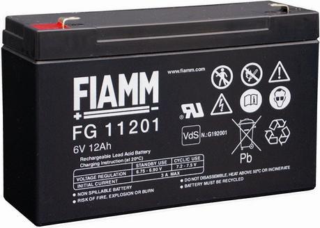 Immagine prodotto Fiamm Batteria ricaricabile, al piombo, 6V, 12Ah, linguetta piatta, 4,8 mm (6 V, 12 Ah)