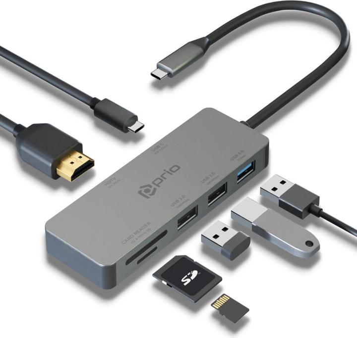 Produktbild prio 7 in 1 Multiport USB C Adapter (USB, USB)