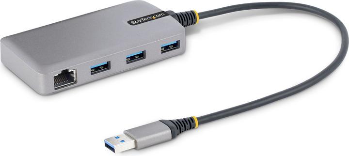 Produktbild StarTech com 3-Port USB Hub with Ethernet - 3x USB-A Ports - Gigabit Ethernet (RJ-45) - USB 3.0 5Gbp (USB-C, 3 Ports)