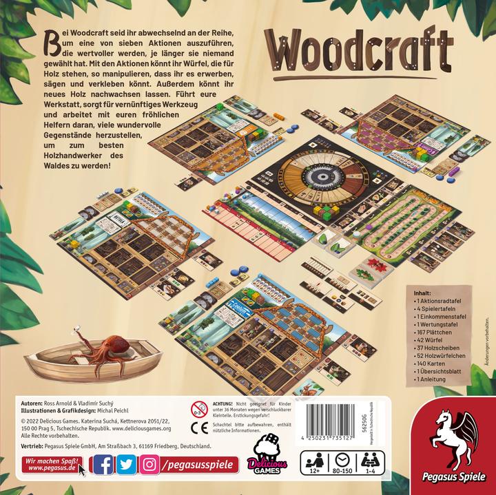Produktbild Pegasus Woodcraft, Brettspiel, für 1-4 Spieler, ab 12 Jahren (DE-Ausgabe) (Deutsch)