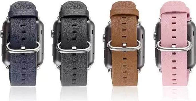 Produktbild Hermex Apple iWatch 40mm 38mm Lederarmband + Adapter braun (38 mm, 40 mm, Echtes Leder)