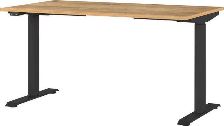 Immagine prodotto Germania Scrivania JET regolabile in altezza in legno di quercia navarra rettangolare, struttura con gambe a (140 x 72 cm)