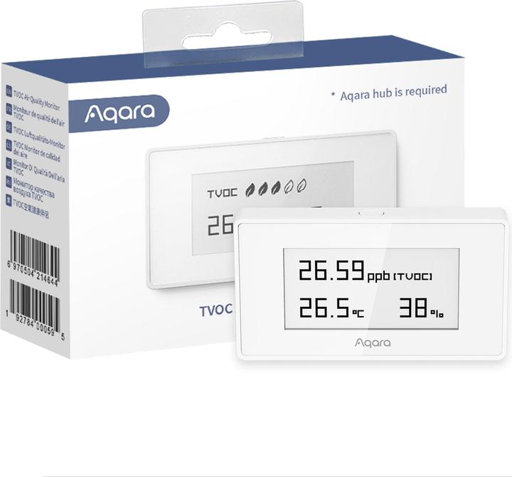 Productafbeelding Aqara Draadloze Temperatuursensor, Vochtigheidssensor AAQS-S01 Wit Apple HomeKit
