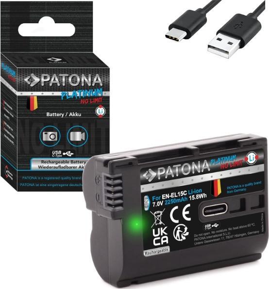 Actual product image Patona Platinum Battery Nikon ENEL15C USB-C (Rechargeable battery)