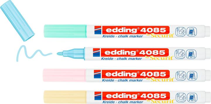 Actual product image Edding Chalk marker 4085 pastel (Pastel blue, Pastel pink, Pastel green, Pastel yellow, 2 mm, 4 x)