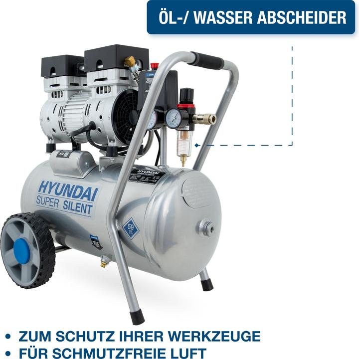 Actual product image Hyundai Silent Compressor SAC55752 (8 bar, 24 l)