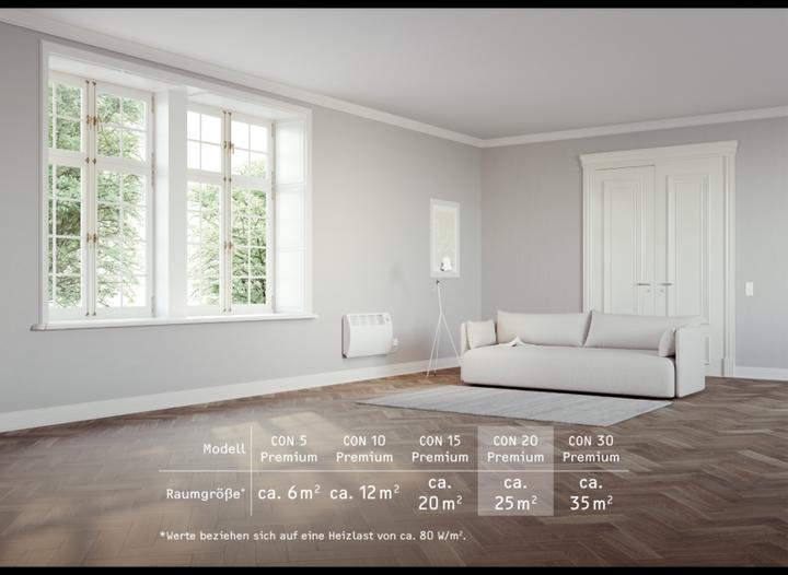Actual product image Stiebel Eltron CON 15 Premium, 1.5 kW wall convector for approx. 20 m², VDE tested (1500 W)