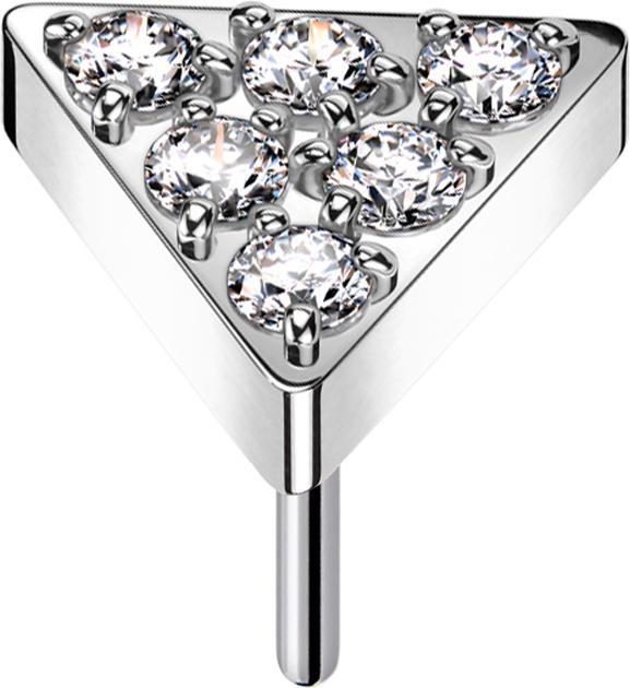 Produktbild Star Piercing Threadless Dreieck silber Kristalle silber (ohne Messing, Titan G23)