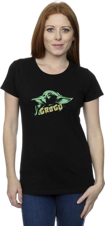 Actual product image Star Wars Womens/Ladies The Mandalorian Grogu The Child Splat Cotton T-Shirt (XL)