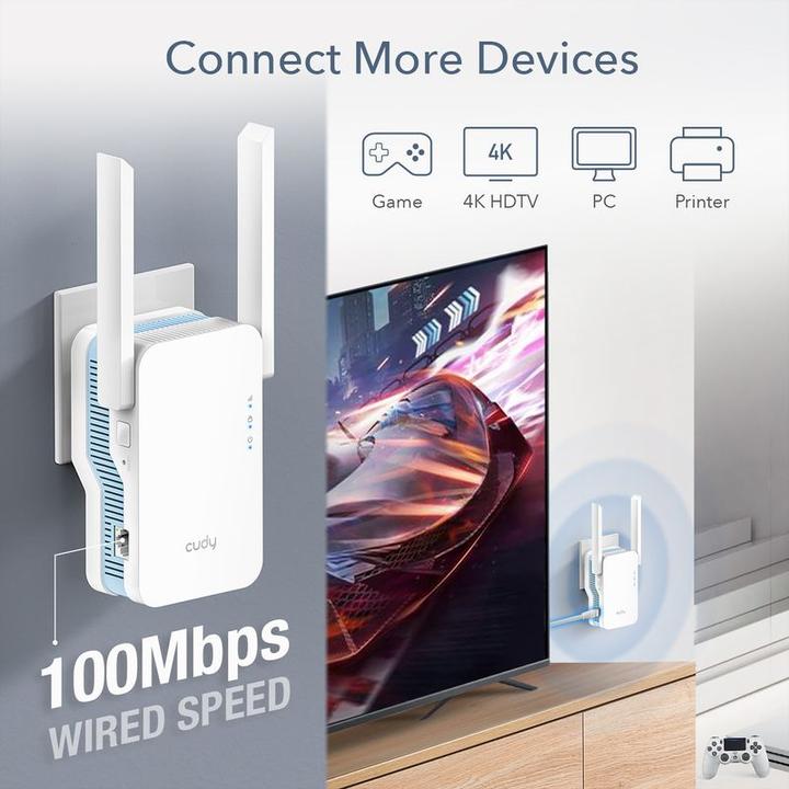 Immagine prodotto Cudy Amplificatore di segnale Wi-Fi RE1200 (867 Mbit/s, 300 Mbit/s)
