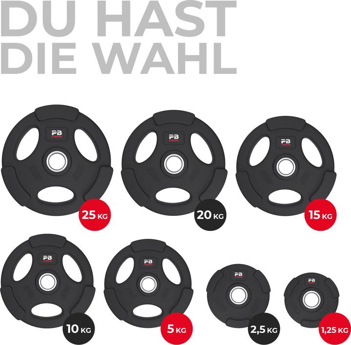 Actual product image Perform Better 3-Handle Weight Plate Rubberised Black (pcs) (1 x 2.5 kg)